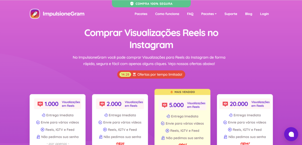 painel de site que vende visualizações para redes sociais