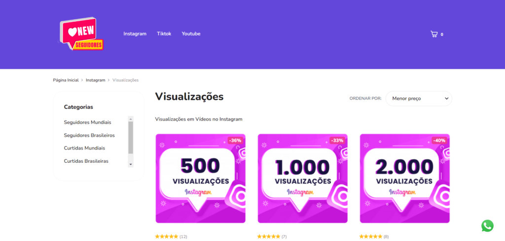 painel de site para comprar visualizações pra redes sociais