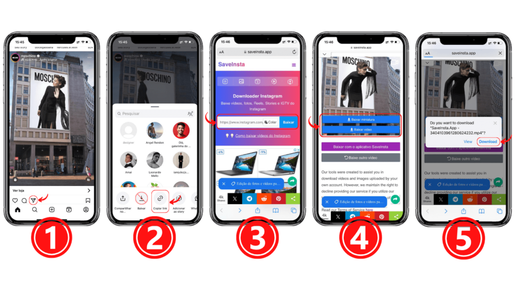 passo a passo de como baixar video do instagram usando site