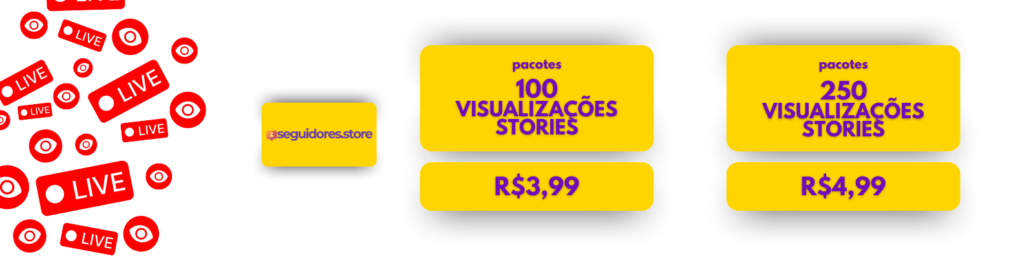 tabela de preços com pacotes de visualizações stories